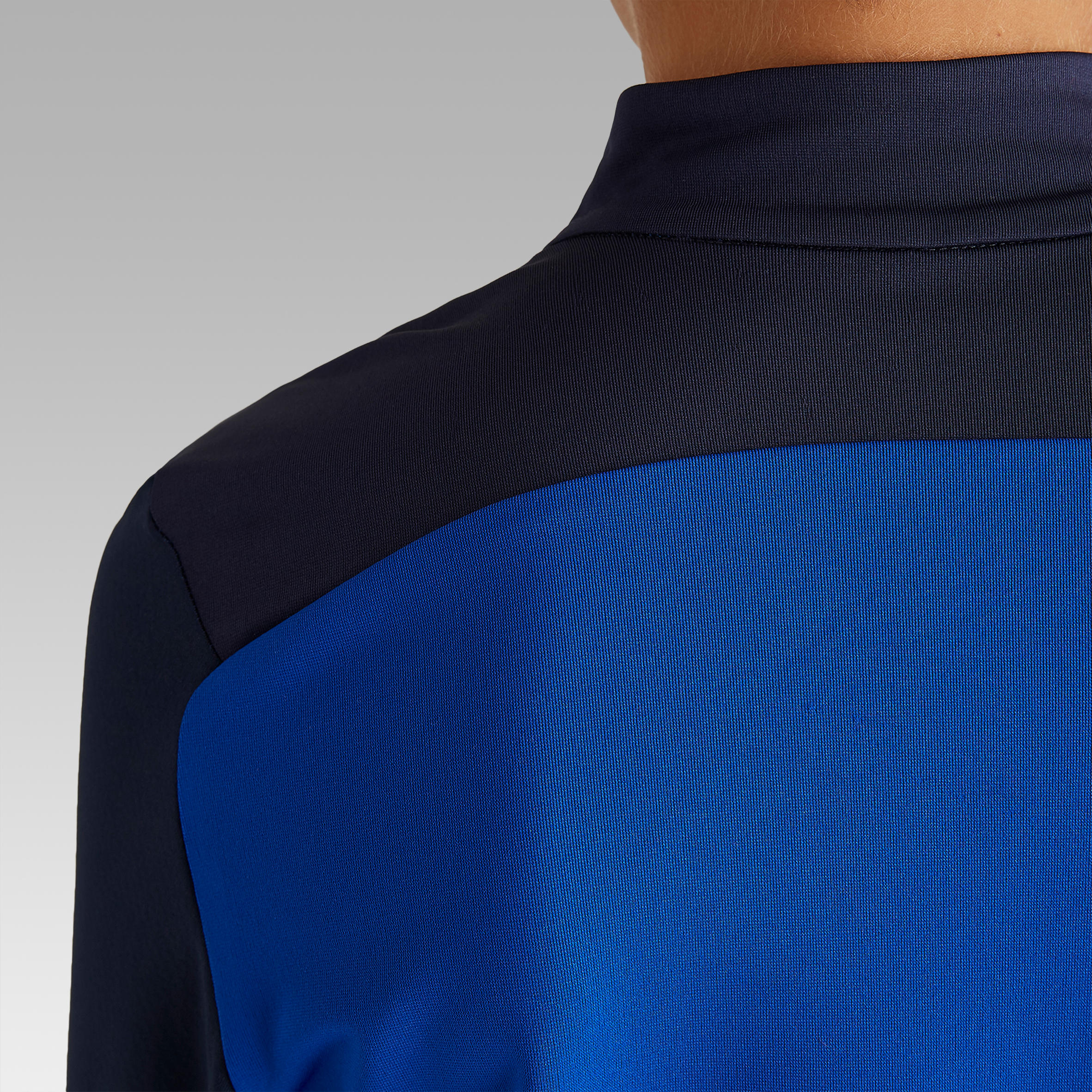 T900 Kids' Half-Zip Football Training Sweatshirt - Blue/Grey 7/12