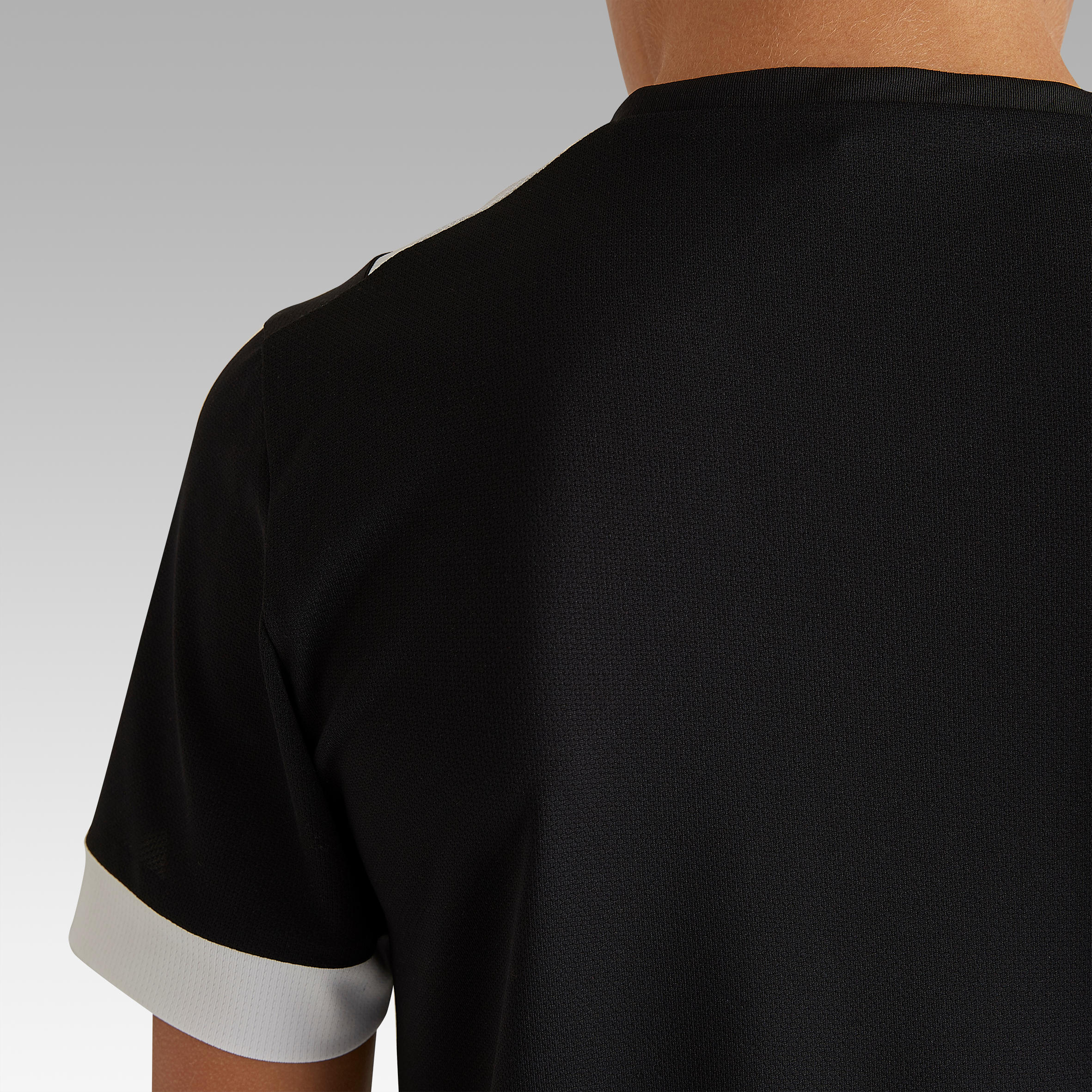 F500 Kids' Short-Sleeved Football Shirt - Black/White 7/10