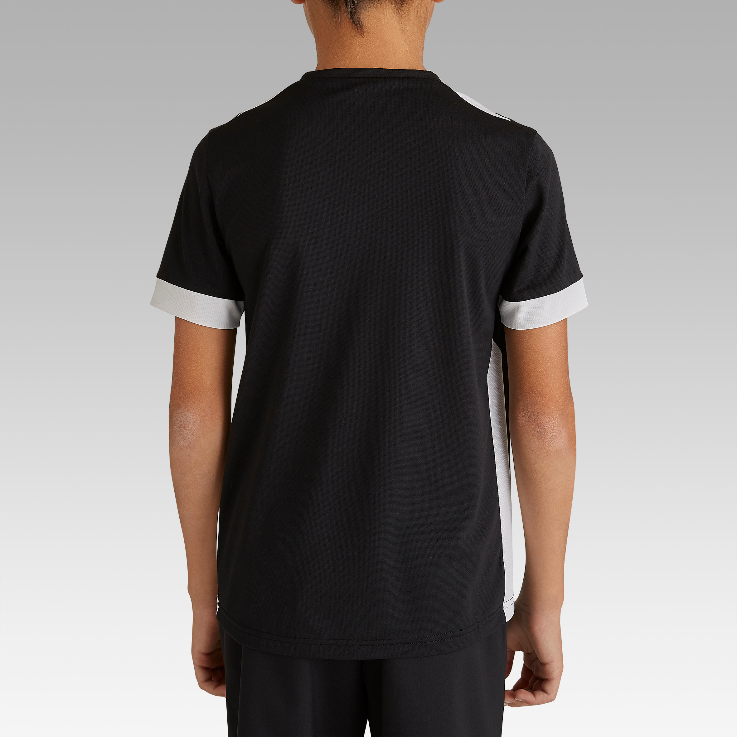 F500 Kids' Short-Sleeved Football Shirt - Black/White 4/10