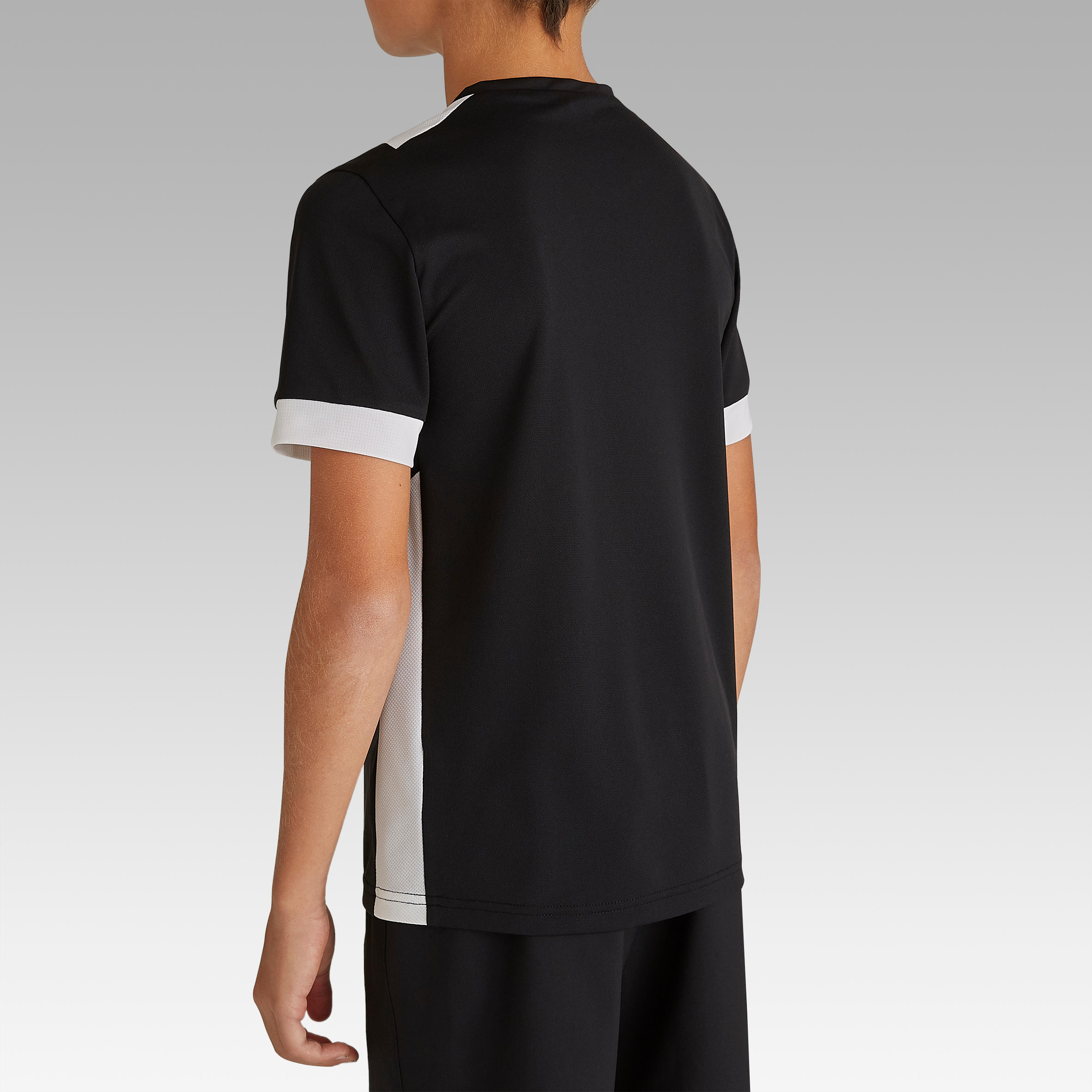 F500 Kids' Short-Sleeved Football Shirt - Black/White 5/10
