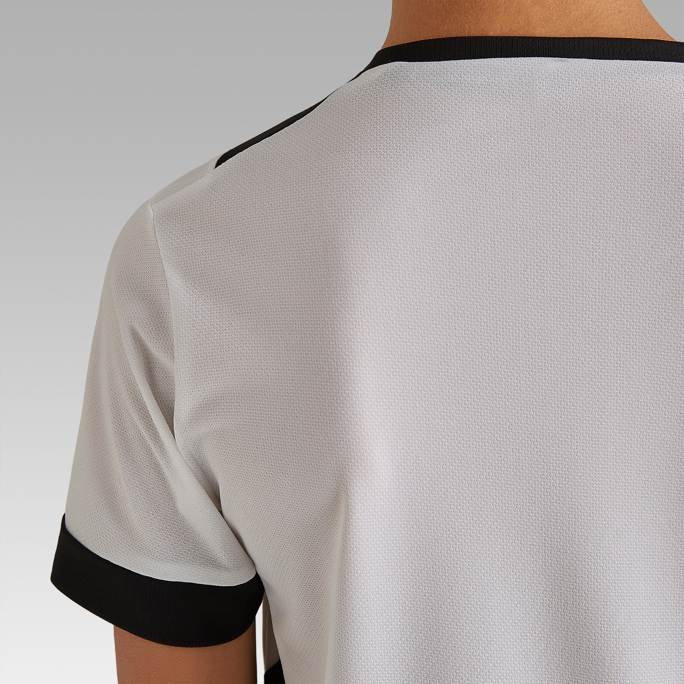 F500 Kids' Short-Sleeved Football Shirt - White/Black 7/10