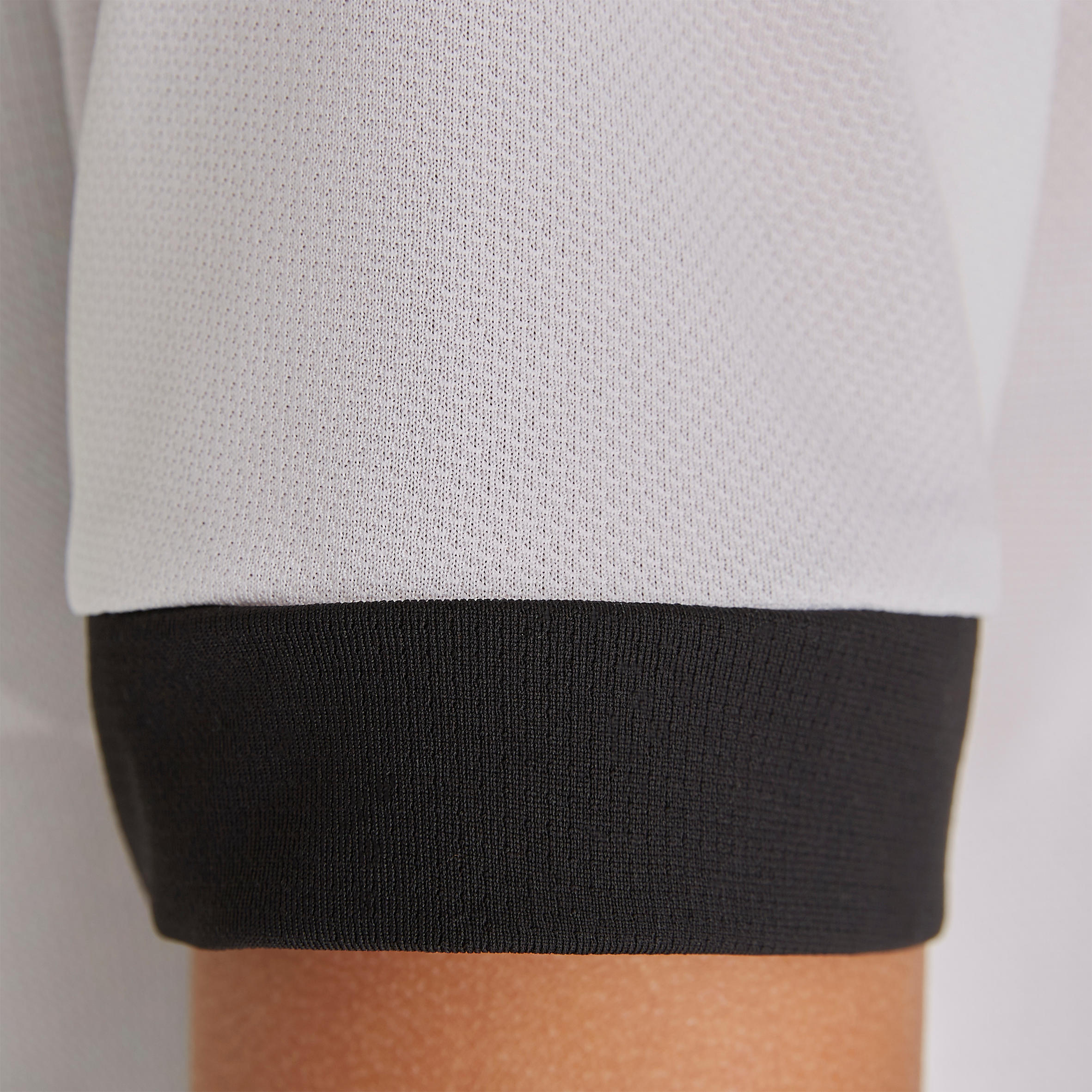 F500 Kids' Short-Sleeved Football Shirt - White/Black 10/10
