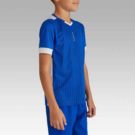 Kids' Short-Sleeved Football Shirt F500 - Blue