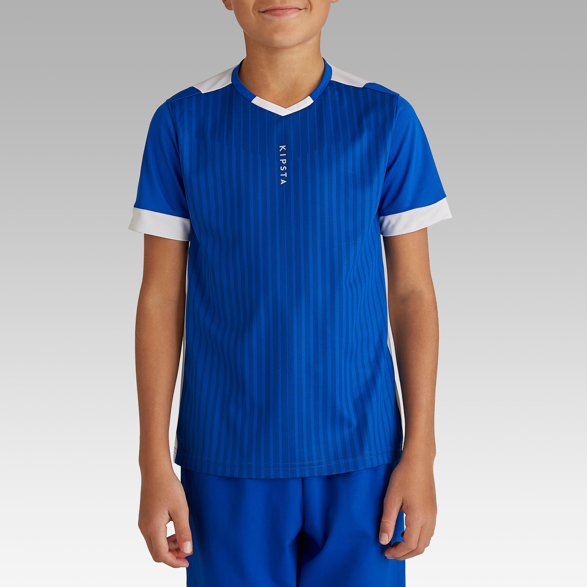 Kids' Short-Sleeved Football Shirt F500 - Blue 2/9