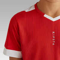 Kids' Short-Sleeved Football Shirt F500 - Red