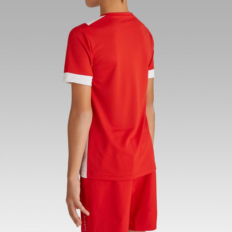 Camiseta de Fútbol Kipsta F500 Niños Rojo y Blanco