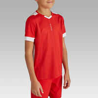 Kids' Short-Sleeved Football Shirt F500 - Red