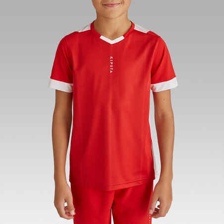 Kids' Short-Sleeved Football Shirt F500 - Red