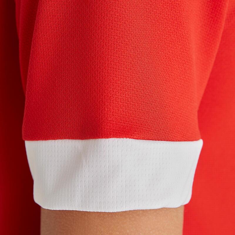 Camisola de Futebol F500 Criança Manga Curta Vermelho
