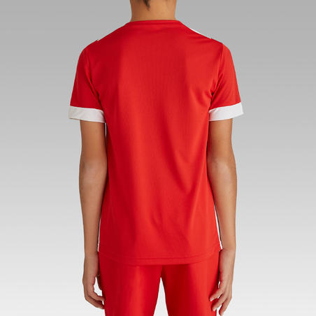 Дитяча футболка 500 для футболу - Червона