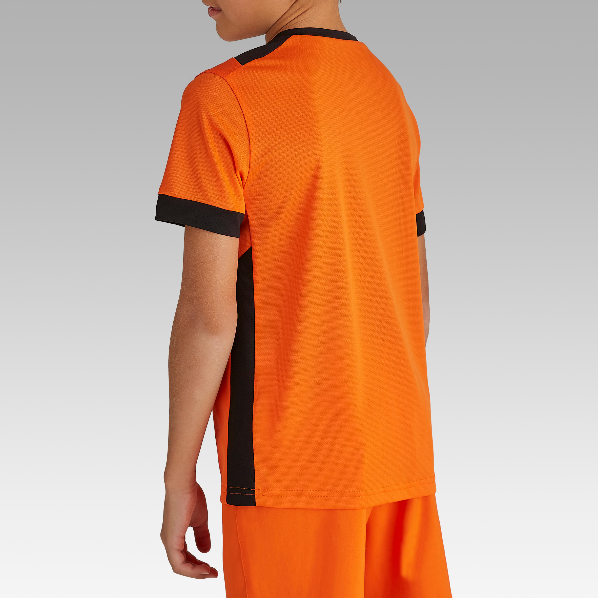 F500 Kids' Short-Sleeved Football Shirt - Orange/Black 5/9