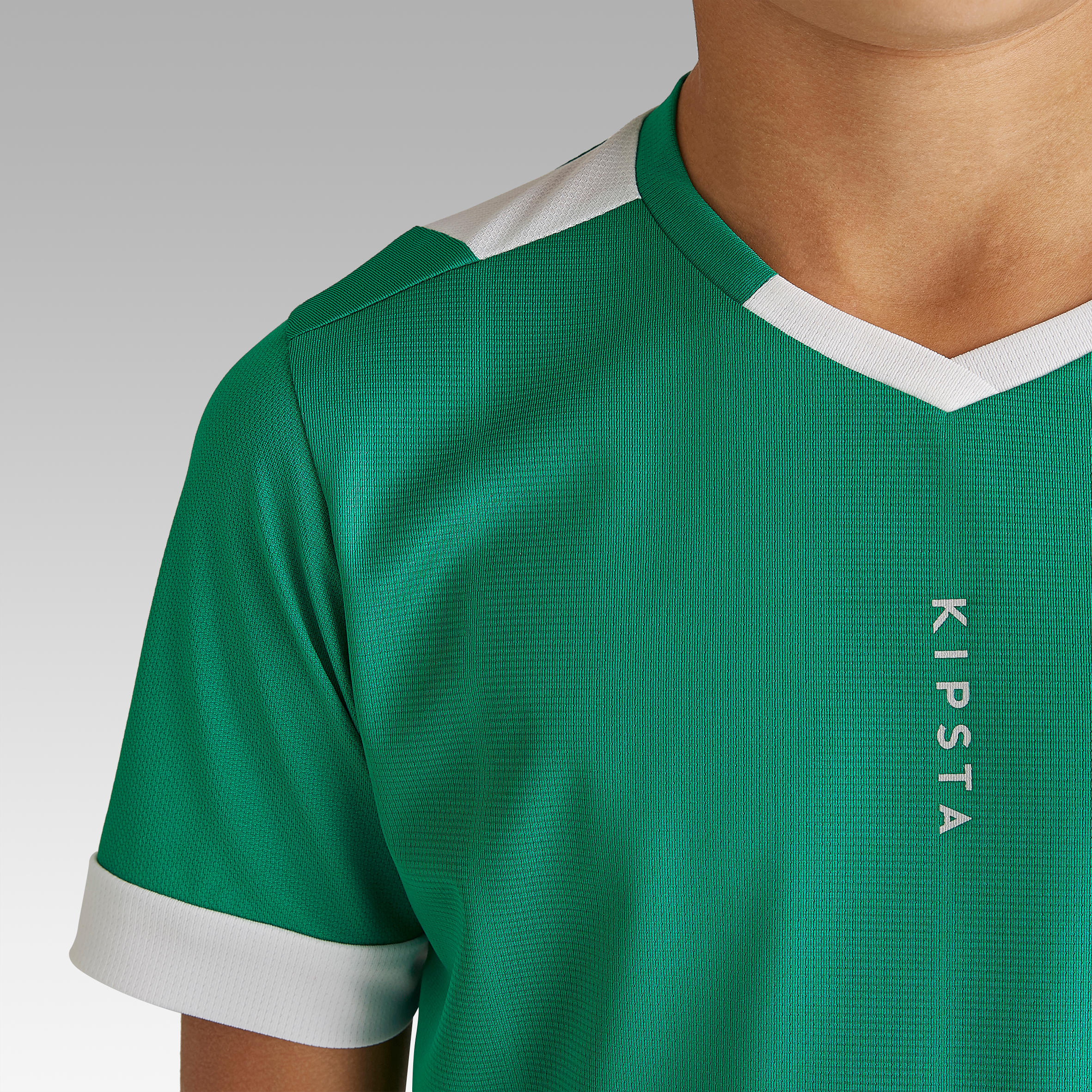 Kids' Short-Sleeved Football Shirt F500 - Green 6/9