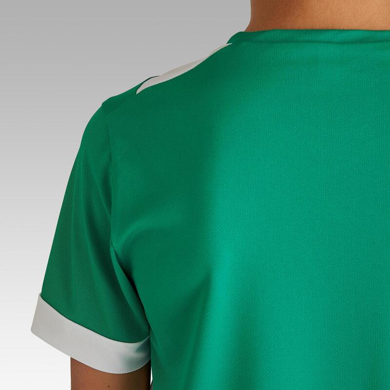 Camisola de Futebol F500 Criança Manga Curta Verde