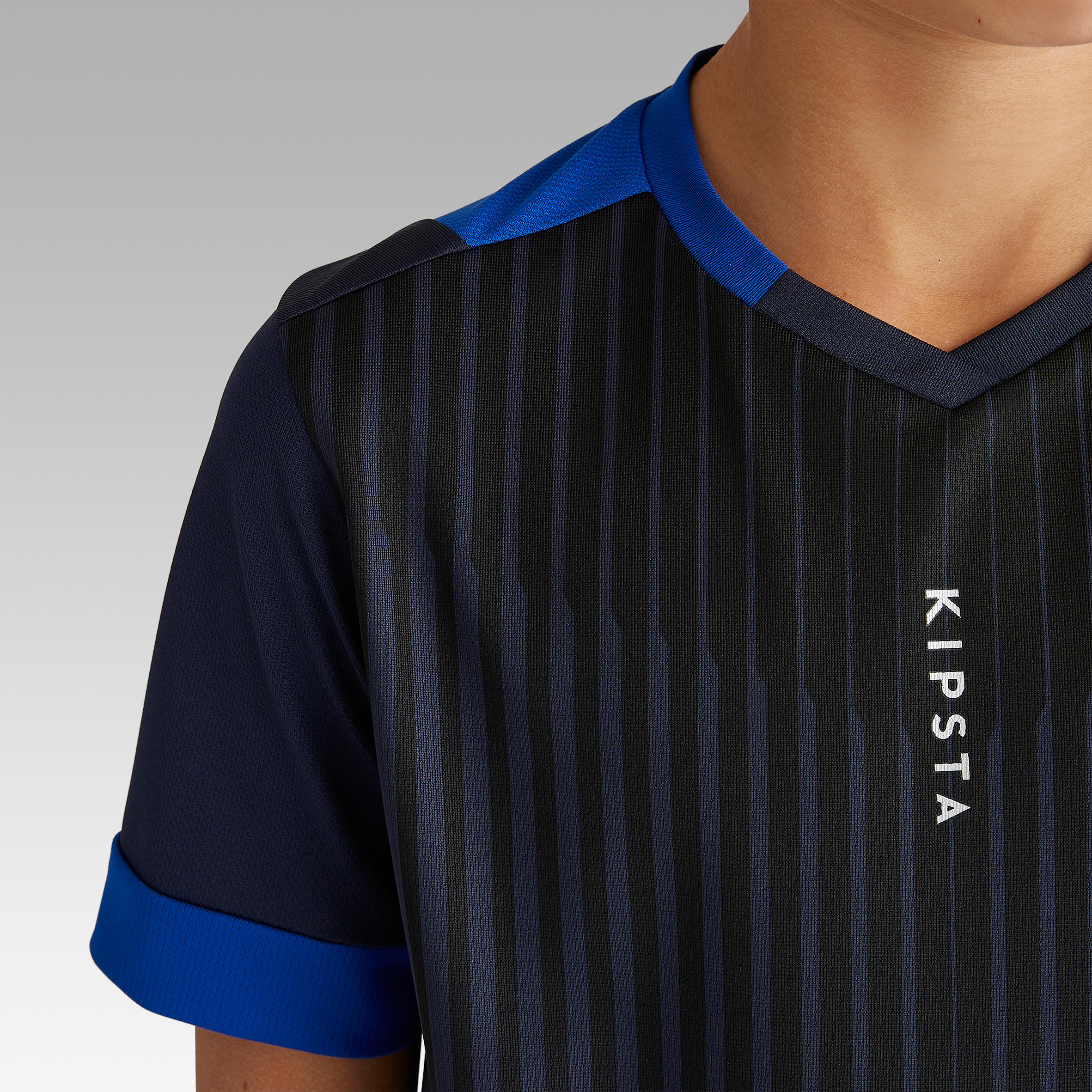 F500 Kids' Short-Sleeved Football Shirt - Navy/Blue 6/10