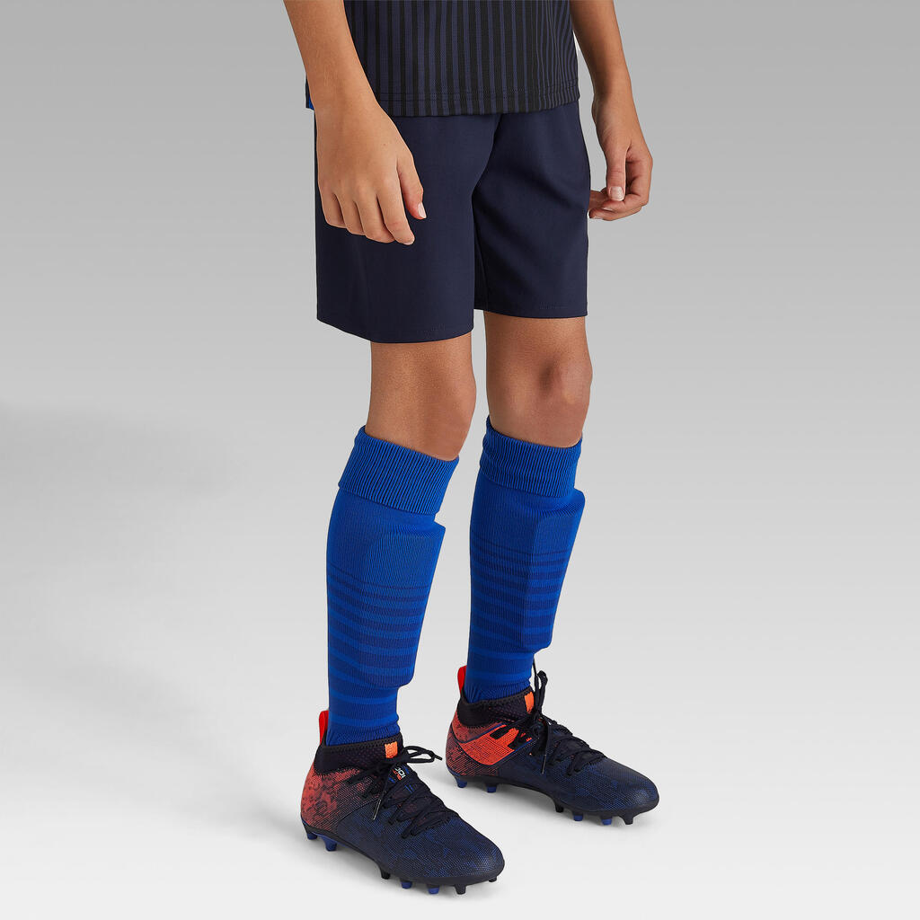 Detské futbalové šortky Aqua modro-ružové