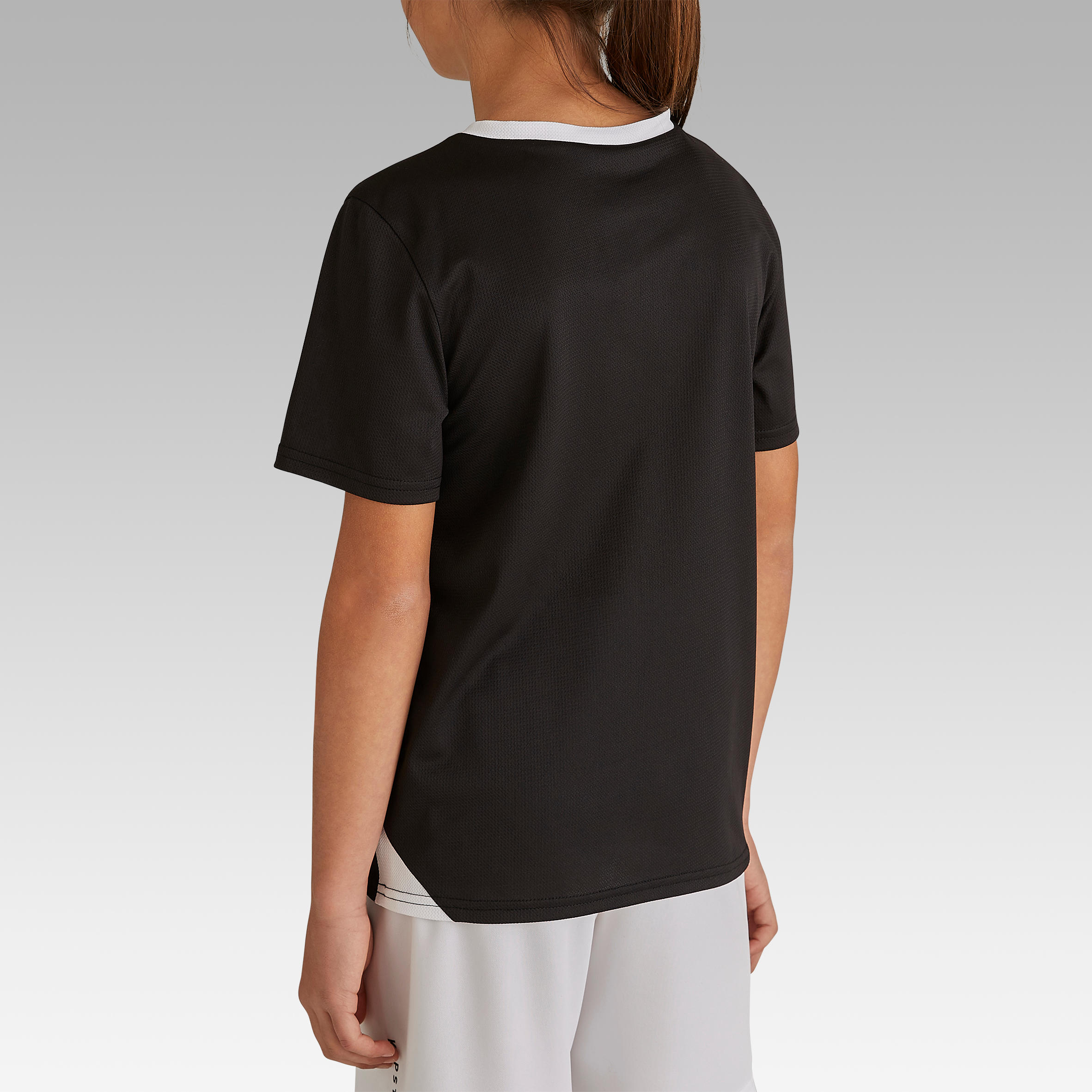Kids' Football Shirt Essential - Black 5/8