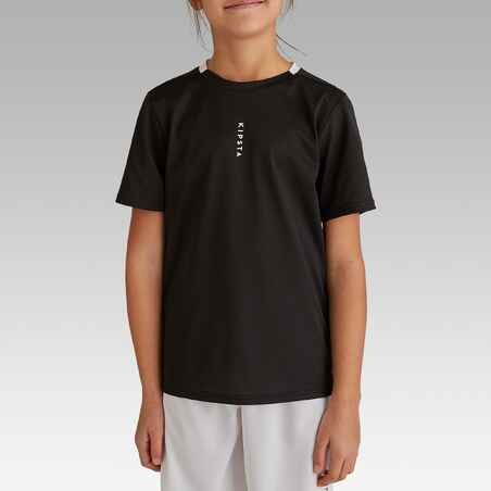 Vaikiški futbolo marškinėliai „Essential“, juodi