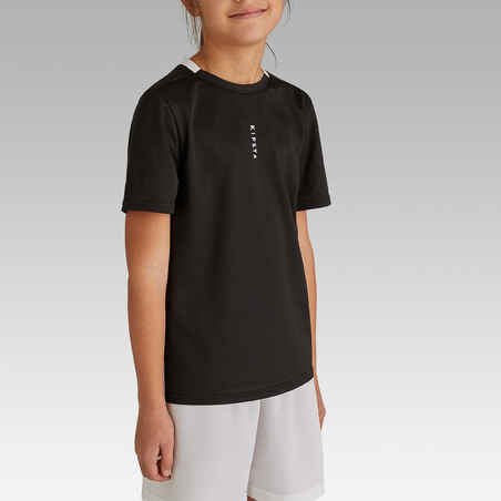 Vaikiški futbolo marškinėliai „Essential“, juodi