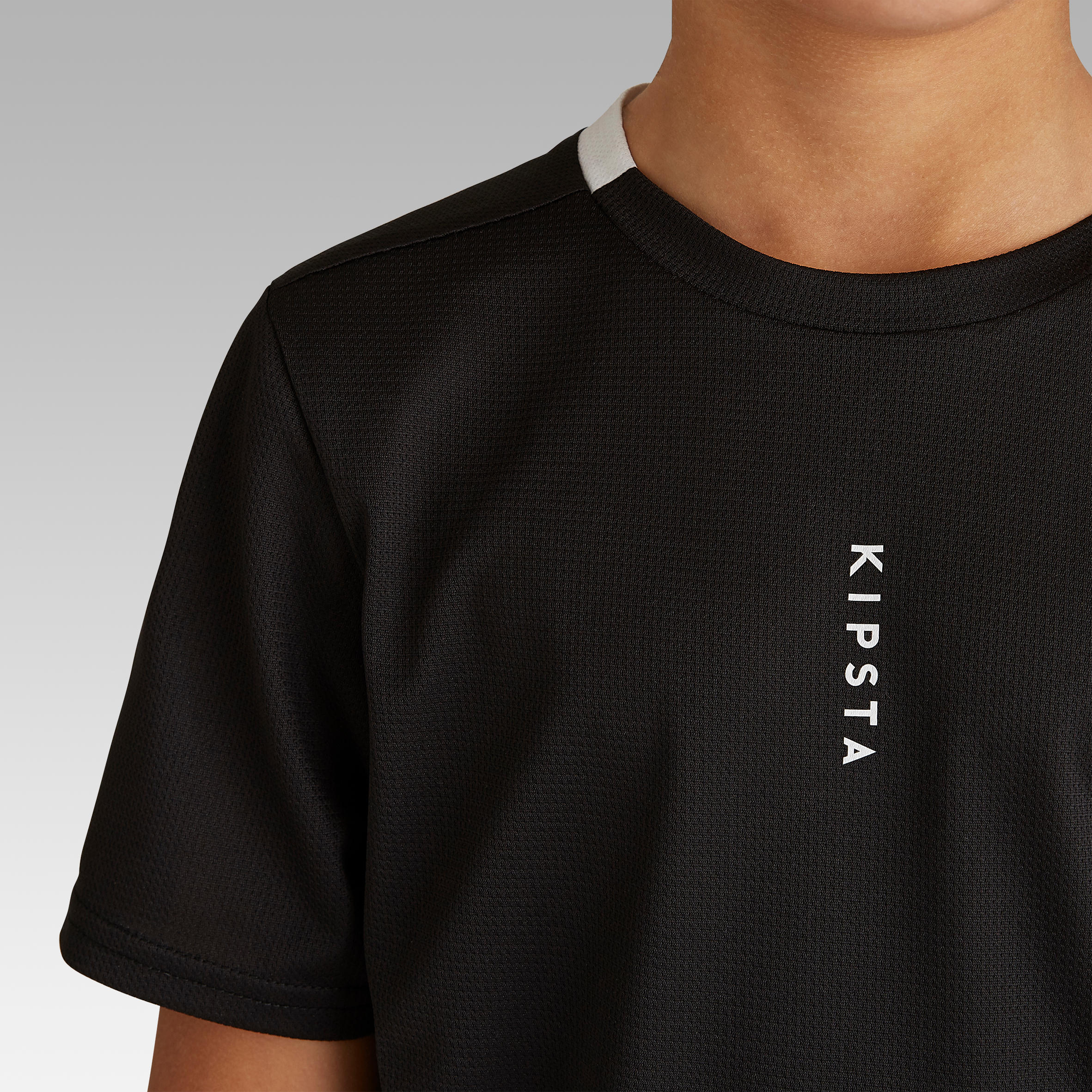 Kids' Football Shirt Essential - Black 6/8