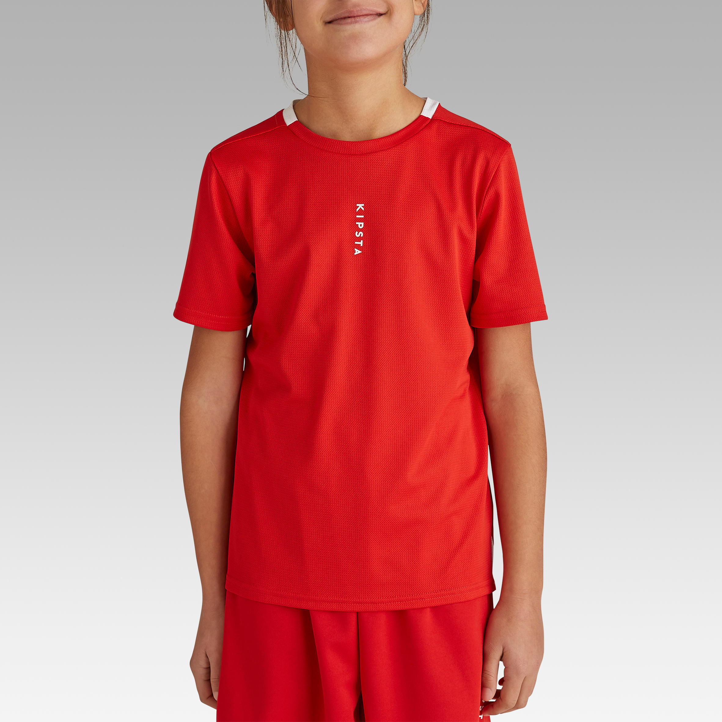 Kids' Soccer Shirt - Essential Red - KIPSTA