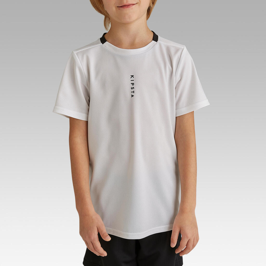 Playera de fútbol blanca para niños ESSENTIEL