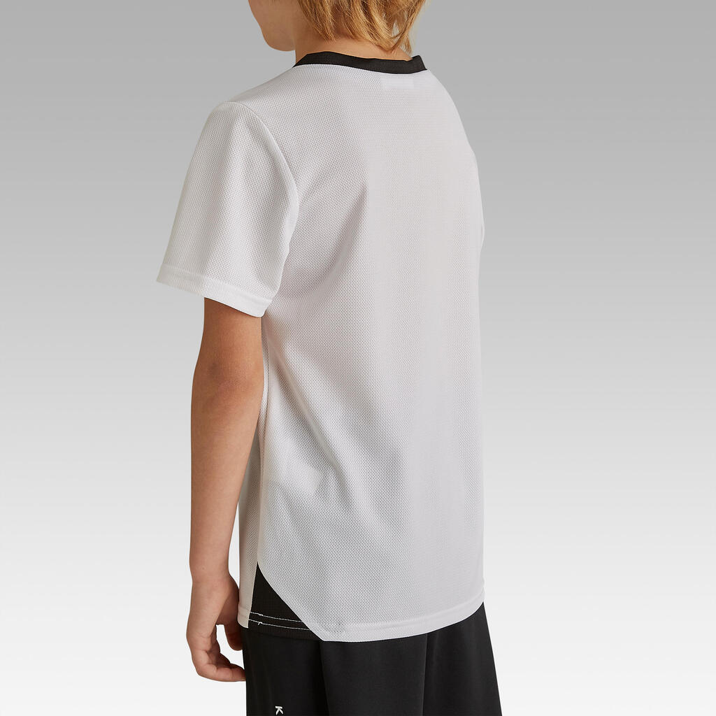 Bērnu futbola džersija sporta krekls “F100”, balts
