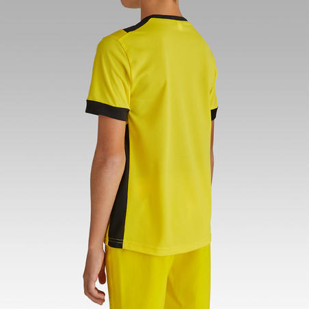 Maillot de football enfant manche courte F500 Jaune