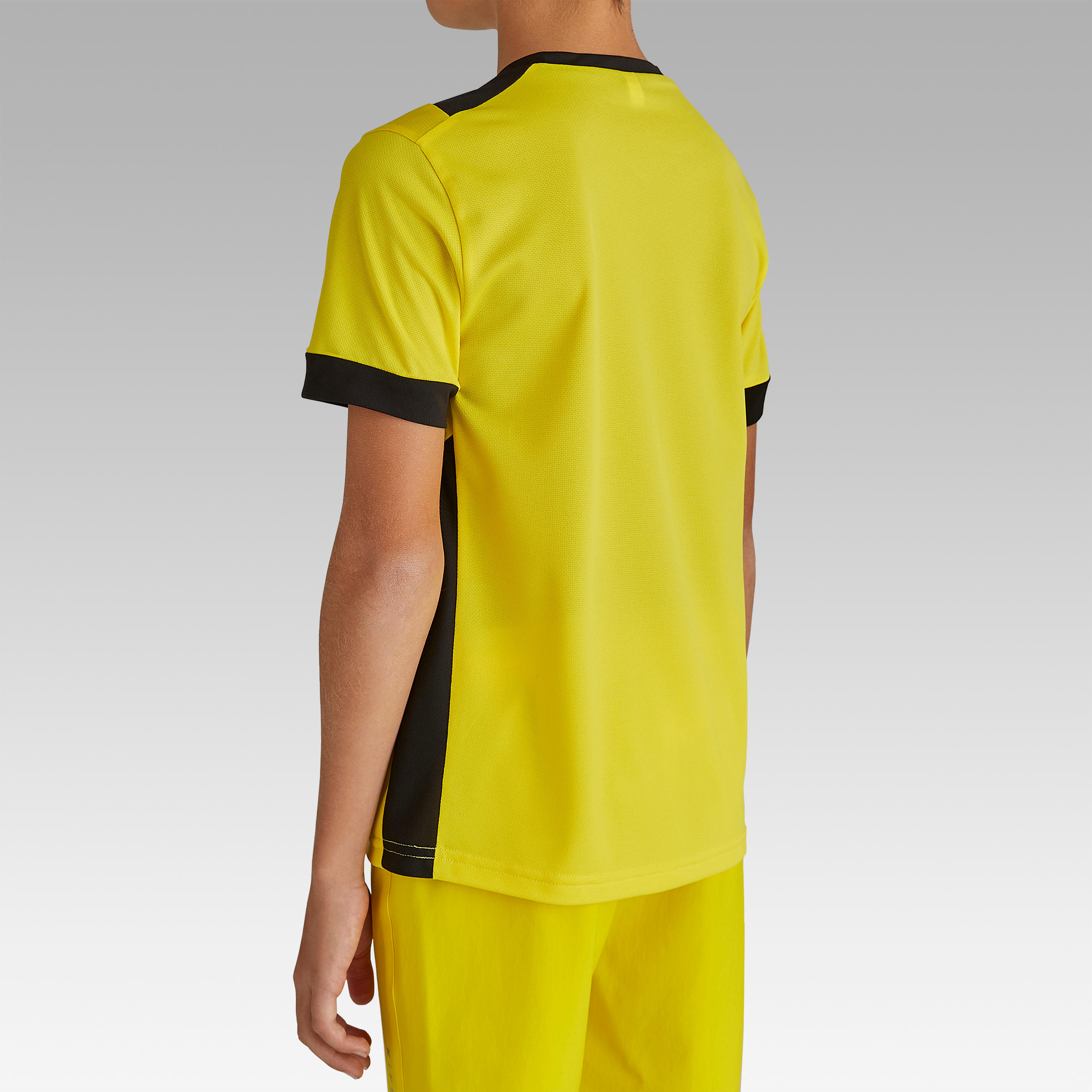 F500 Kids' Short-Sleeved Football Shirt - Yellow/Black 5/10