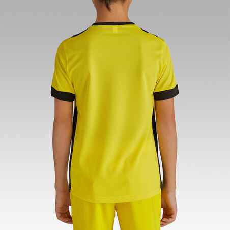 Kids' Short-Sleeved Football Shirt F500 - Yellow