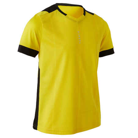 Kids' Short-Sleeved Football Shirt F500 - Yellow