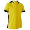 F500 Kids' Short-Sleeved Football Shirt - Yellow/Black