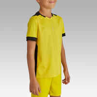 Kids' Short-Sleeved Football Shirt F500 - Yellow