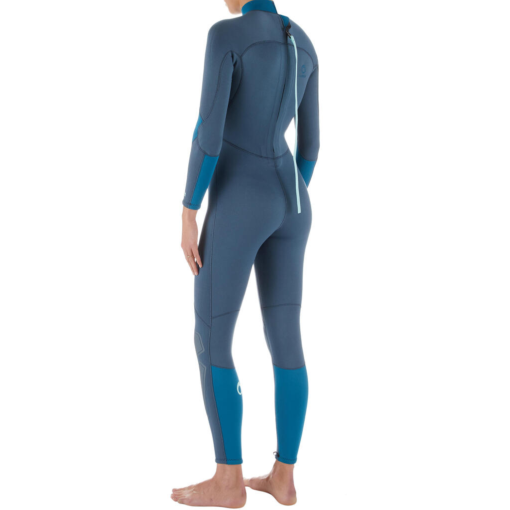 Combinaison plongée Femme néoprène 3mm - SCD 500 gris tempête