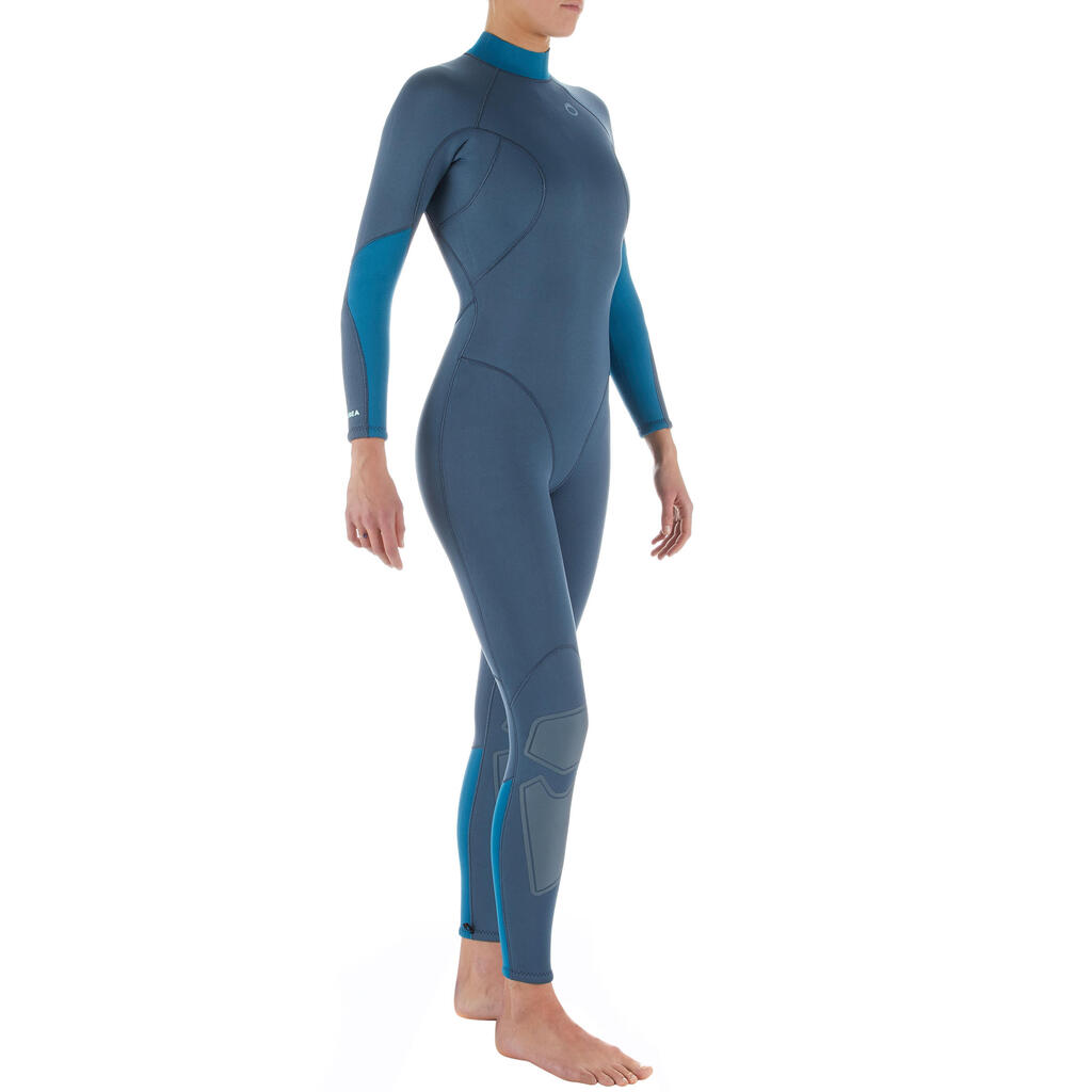 Sieviešu neoprēna hidrotērps niršanai ar akvalangu “SCD 100”, 3 mm, pelēks