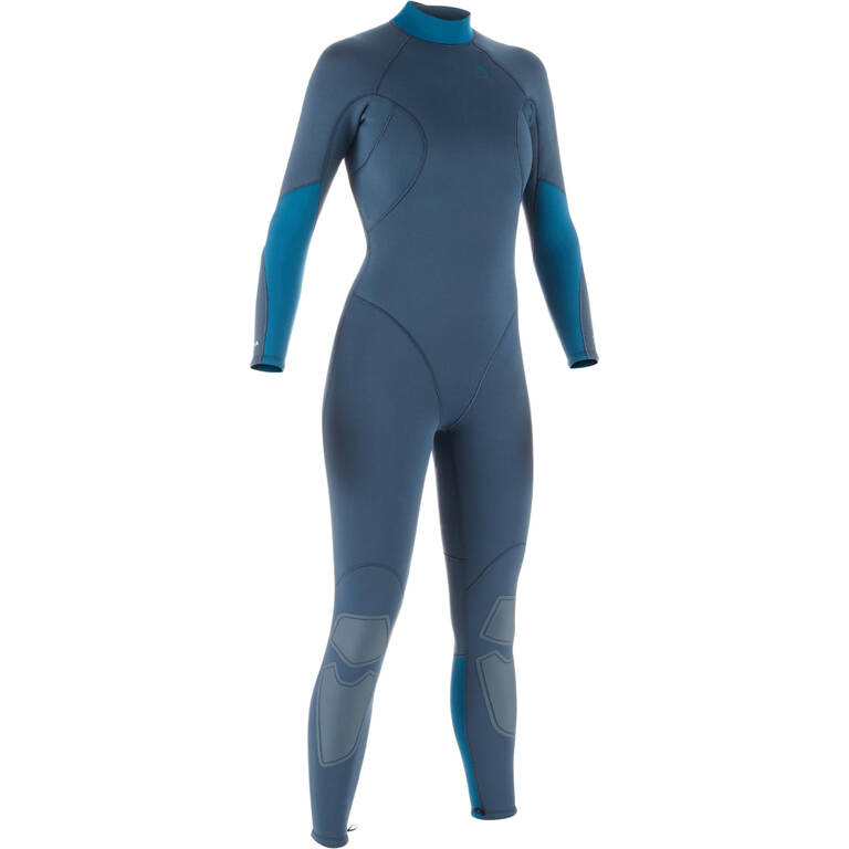 Women Scuba Diving Wetsuit SCD 100 Back Zip Storm Grey