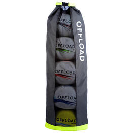 SAC A BALLON TUBE 5 BALLONS DE RUGBY KAKI