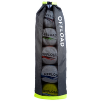 SAC A BALLON TUBE 5 BALLONS DE RUGBY KAKI