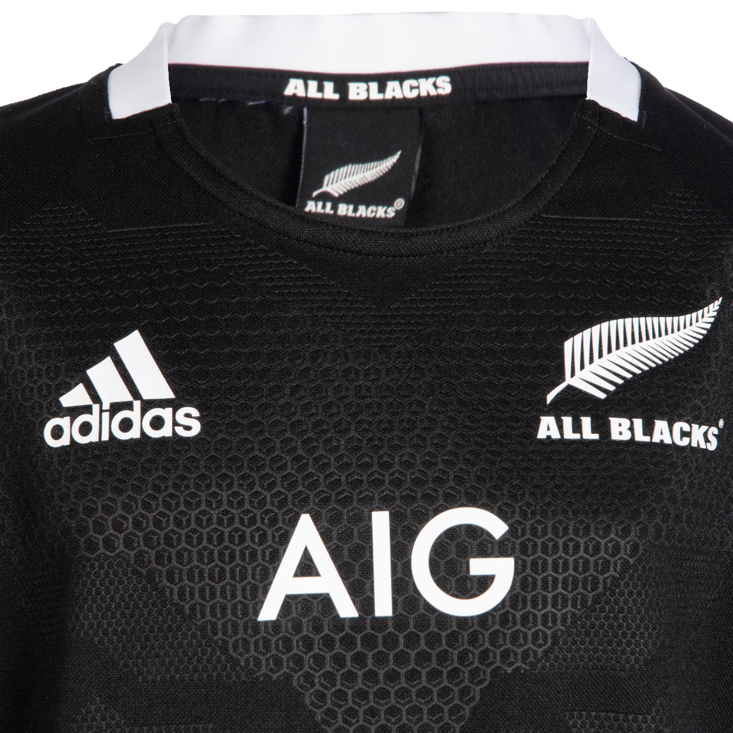 Kids' Rugby Short-Sleeved All Blacks Replica Home Shirt - Black 2/5