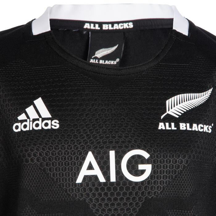Maillot de rugby replica All Blacks domicile enfant noir Adidas Decathlon Maillot de rugby replica All Blacks domicile enfant noir Adidas Decathlon