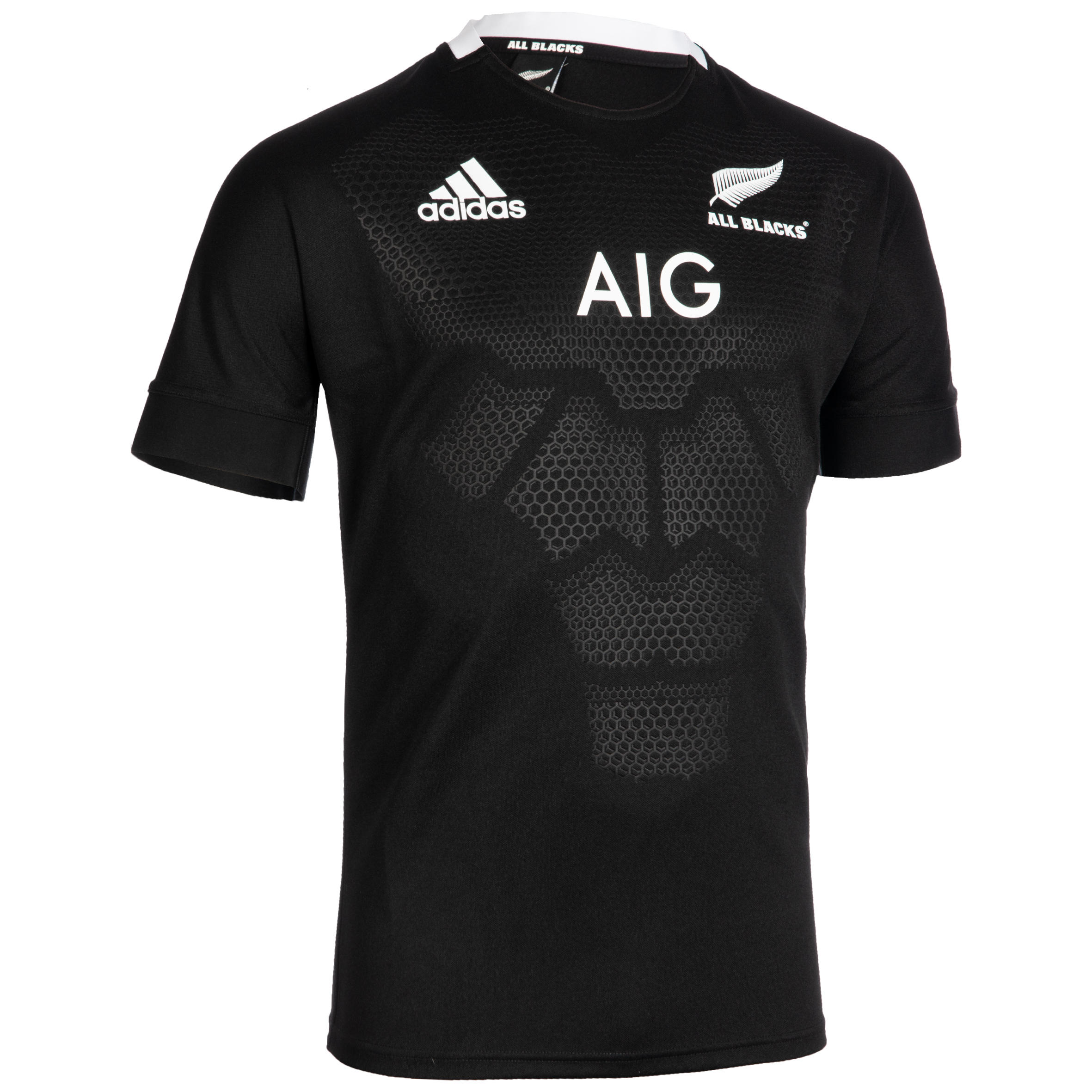 Adult Rugby Short-Sleeved All Blacks Replica Home Shirt - Black 6/6