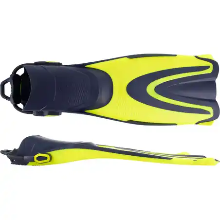 Adjustable Scuba Diving Fins SCD 500 OH blue/neon