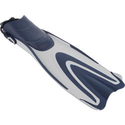 Scuba Diving Adjustable Fins with Elastic Strap SCD 500 OH - Blue/Grey