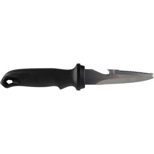 
      SCD SP scuba diving knife flat bladed blunted in stainless steel
  