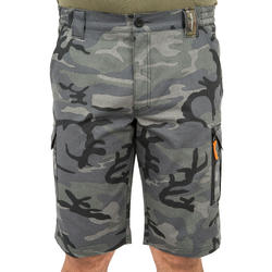 Bermuda Pantalon Corto De Caza Solognac 500 Hombre Camuflaje Woodland Negro