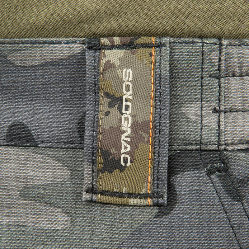 JACHTBERMUDA CARGO 500 CAMOUFLAGE WOODLAND ZWART