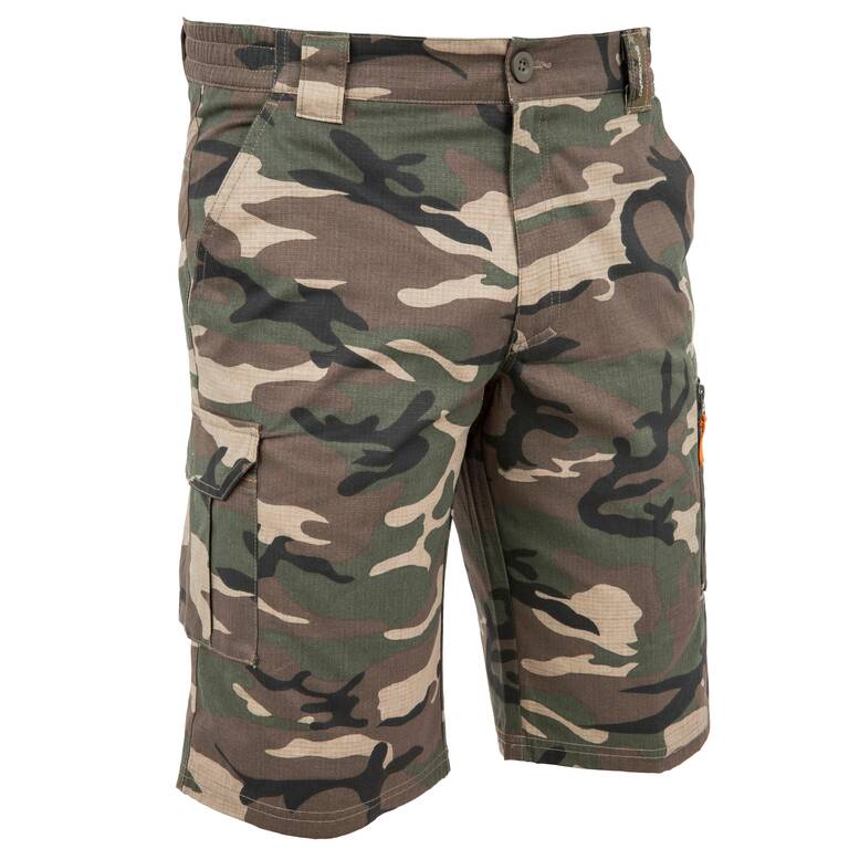 Men Cargo Bermuda Shorts Army Military Camo Print 500 - Camo Woodland Green