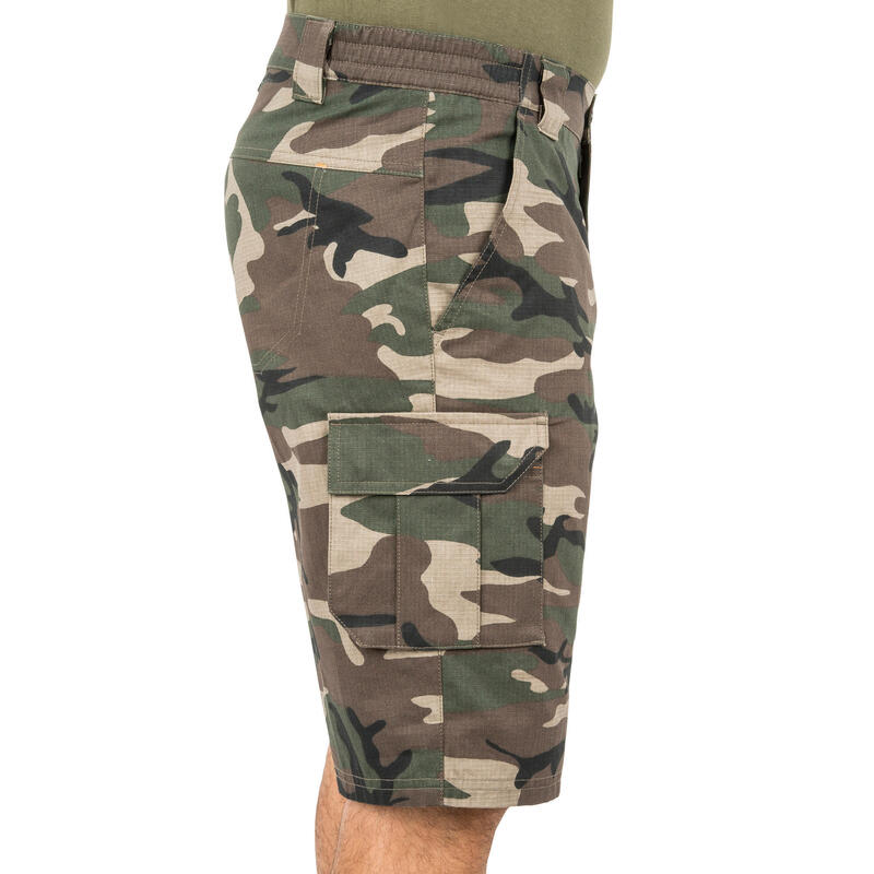 Bermuda Pantalon Corto De Caza Solognac 500 Hombre Camuflaje Militar Verde