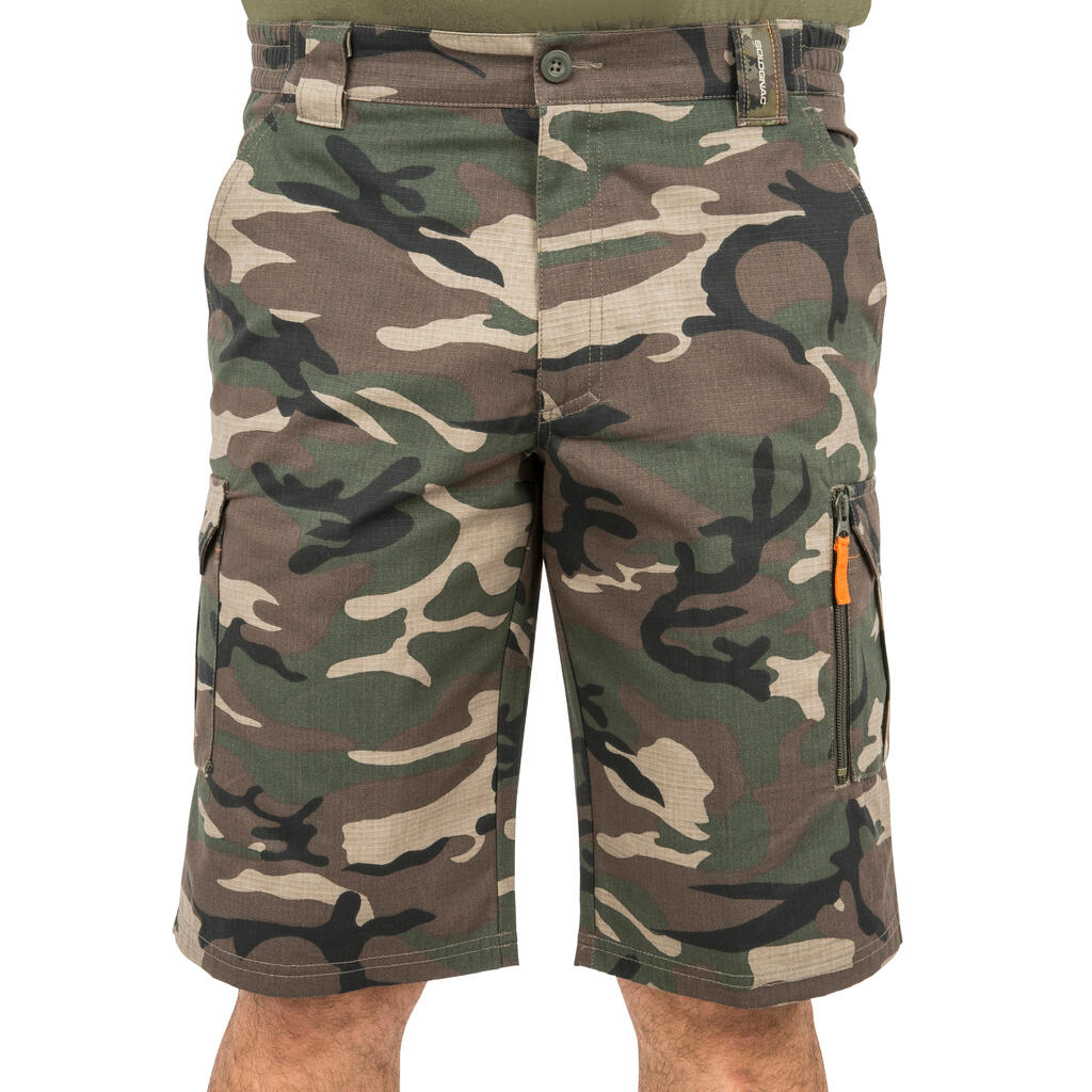 Jagdshorts/Bermuda Shorts 500 Cargo Camouflage Halftone braun