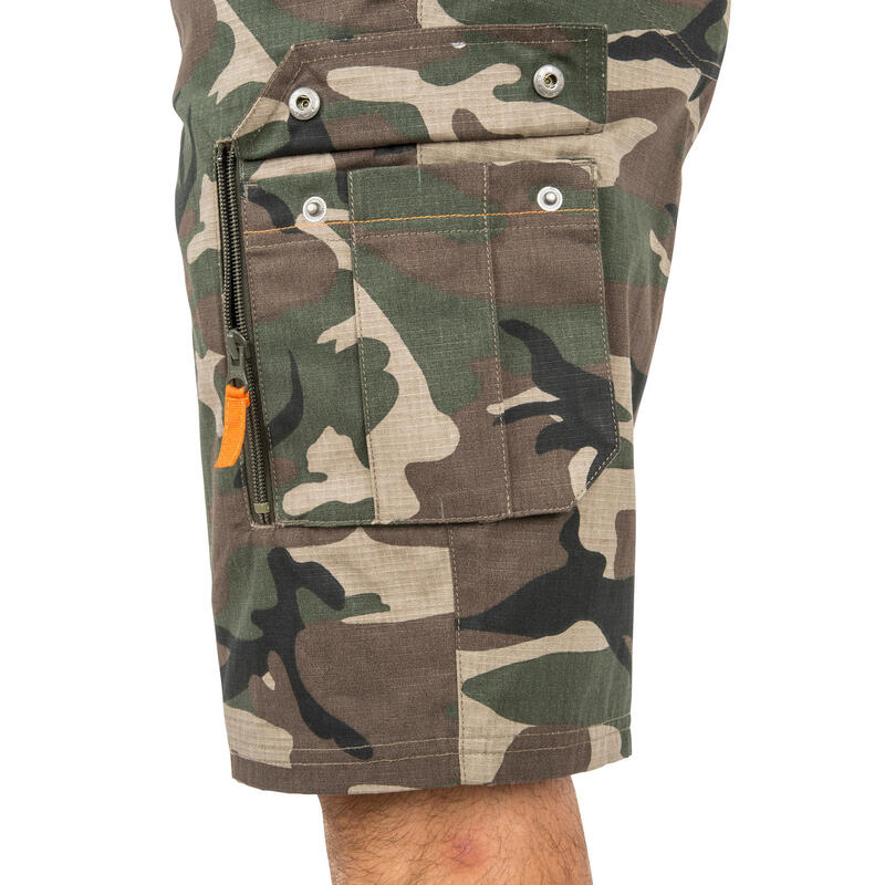 Bermuda Pantalon Corto De Caza Solognac 500 Hombre Camuflaje Militar Verde