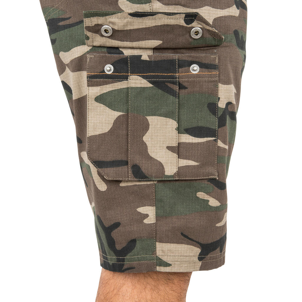 Jagdshorts/Bermuda Shorts 500 Cargo Camouflage Halftone braun
